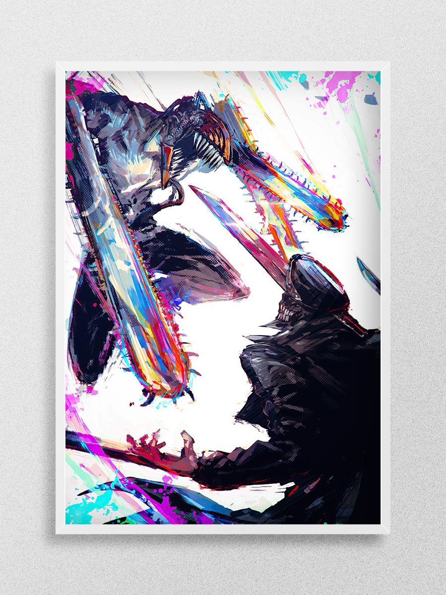 chainsaw man Anime Poster Çerçevesiz Yüksek Kalite Anime Duvar Poster