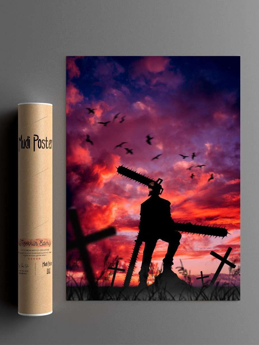 Chainsaw Man Anime Poster Çerçevesiz Yüksek Kalite Anime Duvar Poster