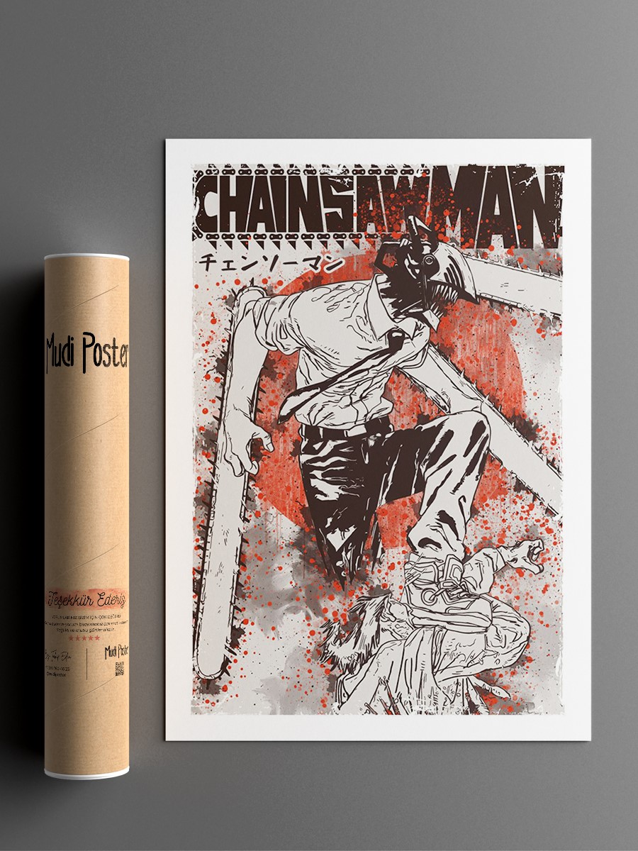 Chainsaw Man Anime Poster Çerçevesiz Yüksek Kalite Anime Duvar Poster