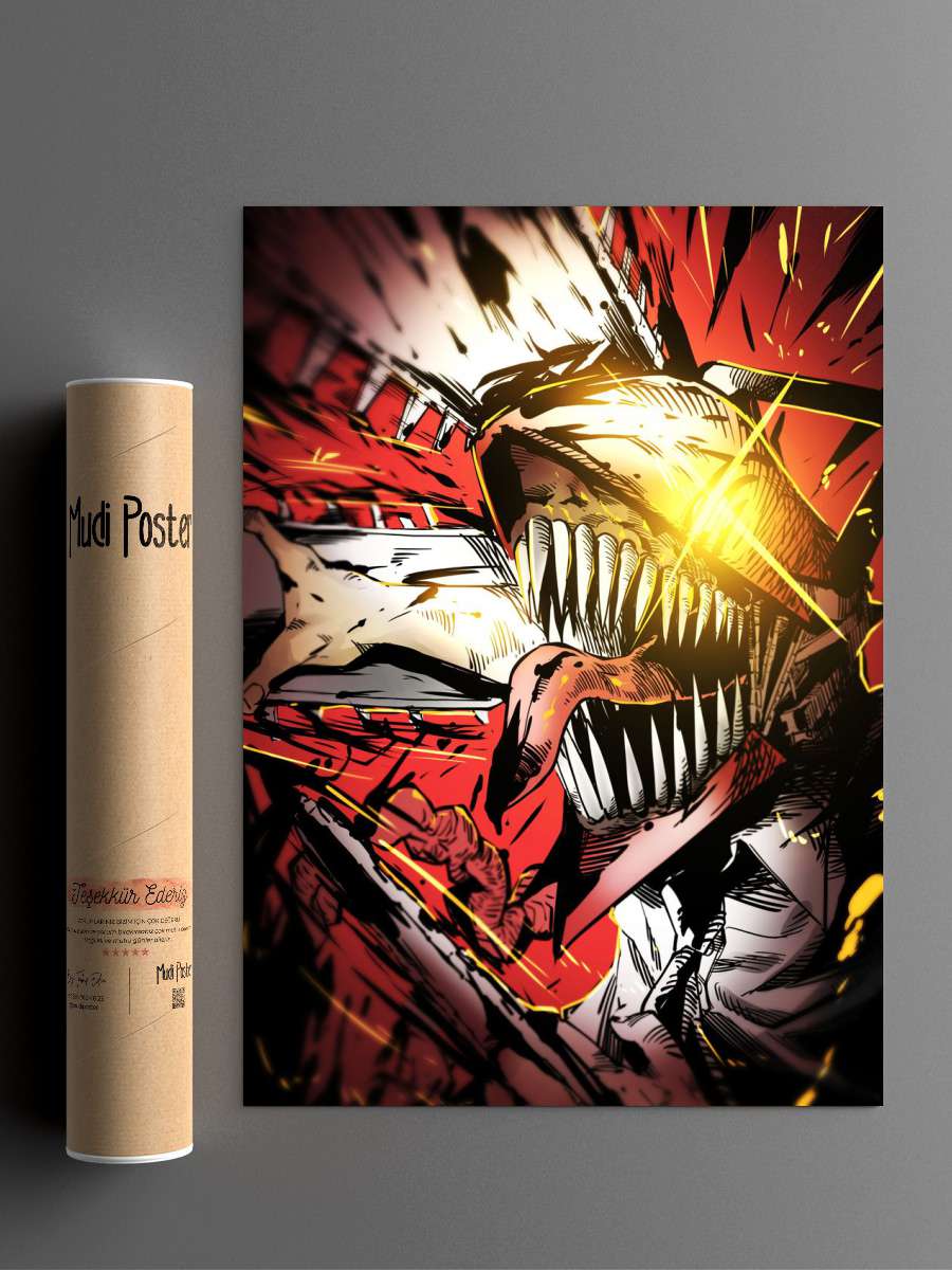 Chainsaw Man Anime Poster Çerçevesiz Yüksek Kalite Anime Duvar Poster