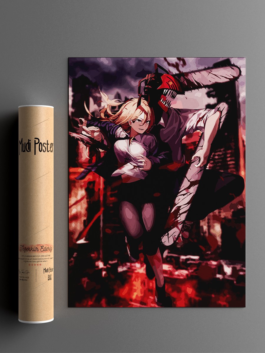 chainsaw man Anime Poster Çerçevesiz Yüksek Kalite Anime Duvar Poster