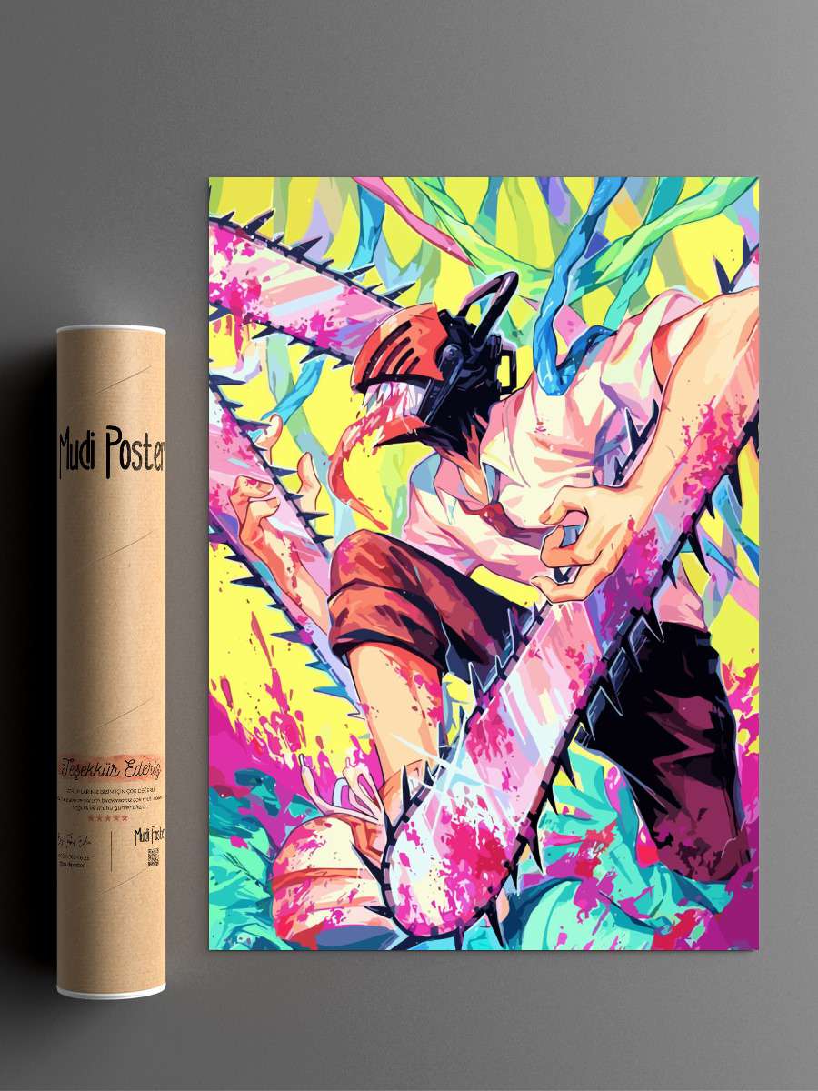 Chainsaw Man Anime Poster Çerçevesiz Yüksek Kalite Anime Duvar Poster