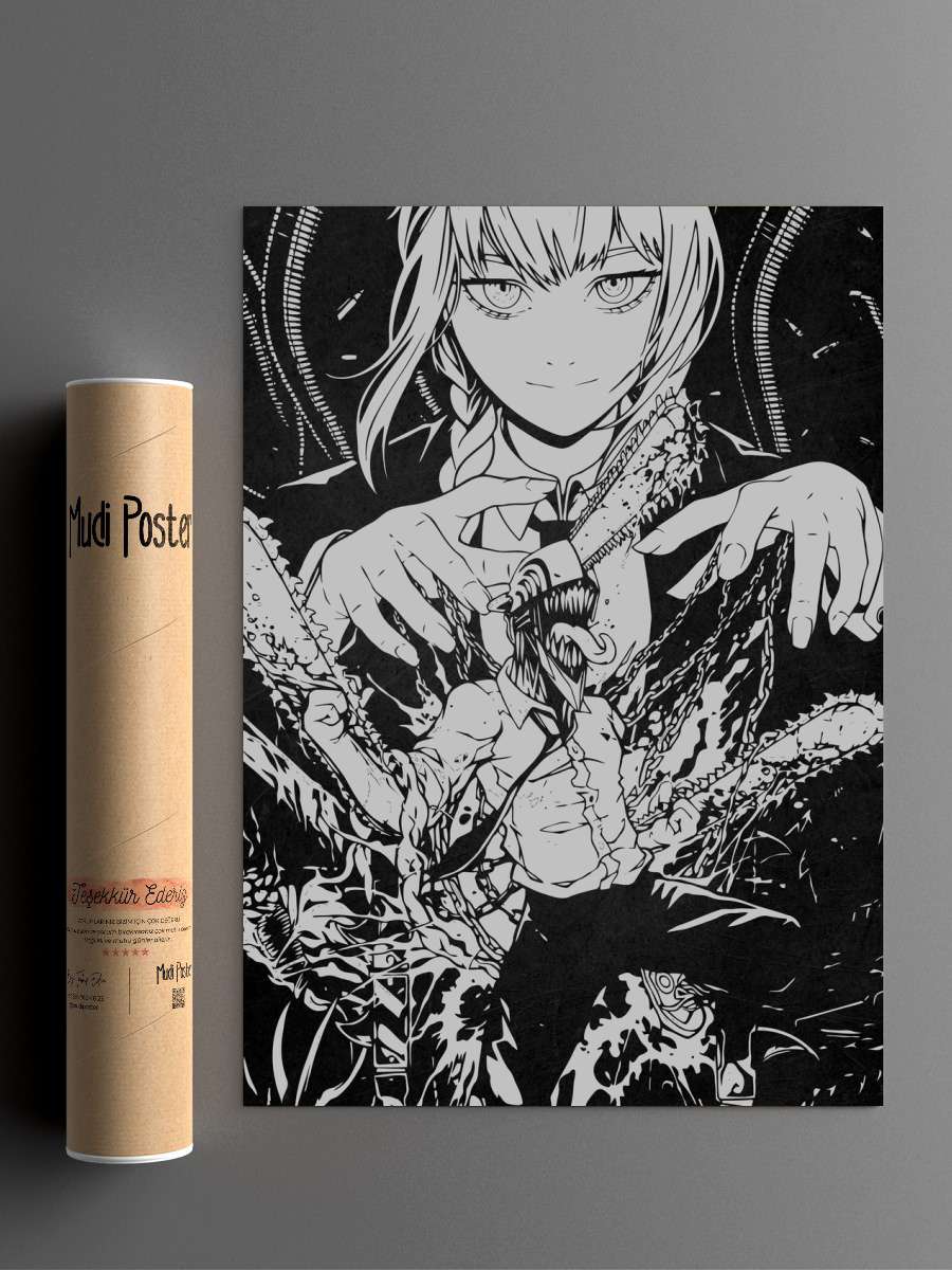 Chainsaw Man Anime Poster Çerçevesiz Yüksek Kalite Anime Duvar Poster