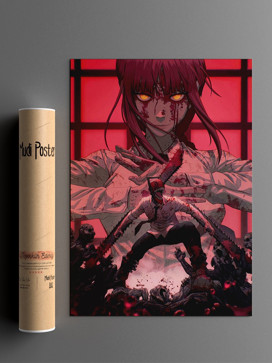 Chainsaw Man Anime Poster Çerçevesiz Yüksek Kalite Anime Duvar Poster