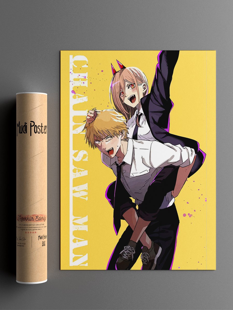 Chainsaw man Anime Poster Çerçevesiz Yüksek Kalite Anime Duvar Poster