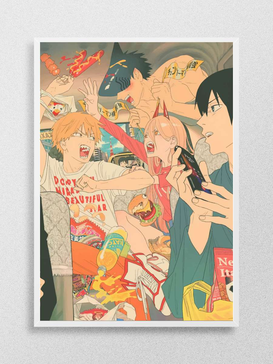 Chainsaw Man Anime Poster Çerçevesiz Yüksek Kalite Anime Duvar Poster