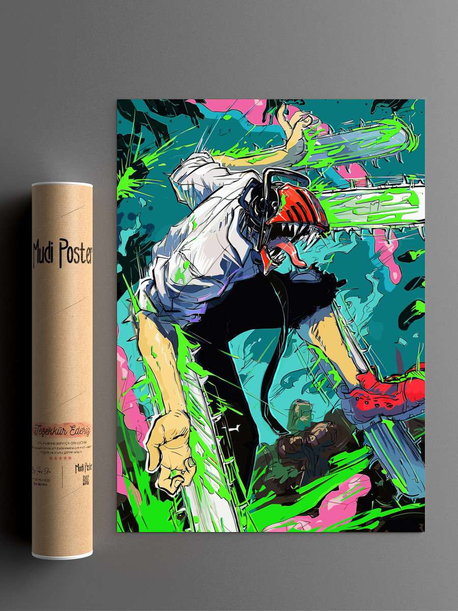 Chainsaw Man Anime Poster Çerçevesiz Yüksek Kalite Anime Duvar Poster