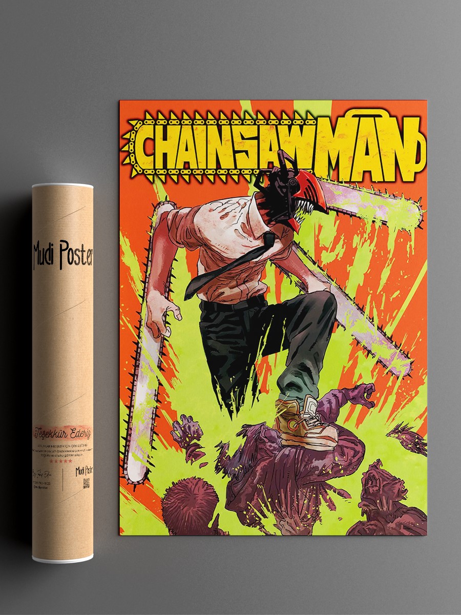 Chainsaw Man Anime Poster Çerçevesiz Yüksek Kalite Anime Duvar Poster