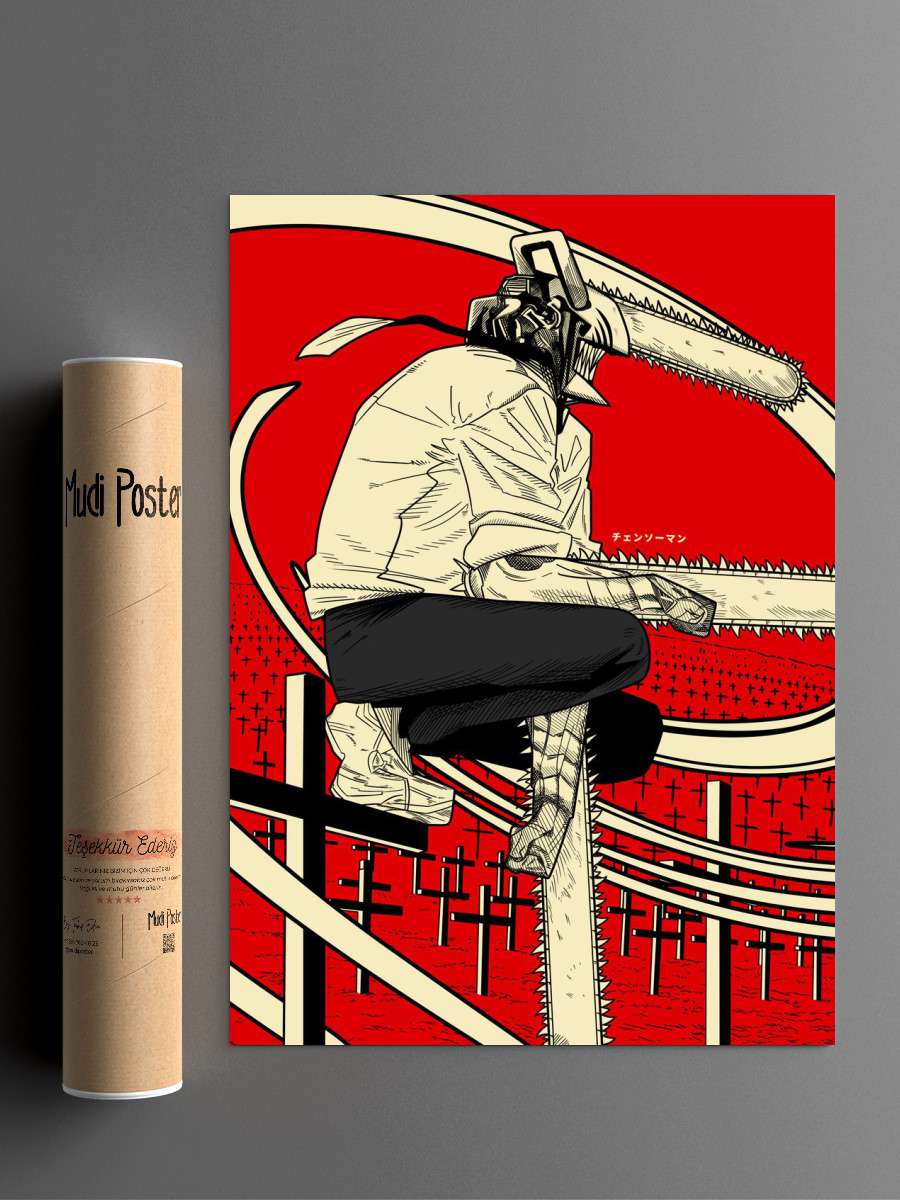 Chainsaw man Anime Poster Çerçevesiz Yüksek Kalite Anime Duvar Poster