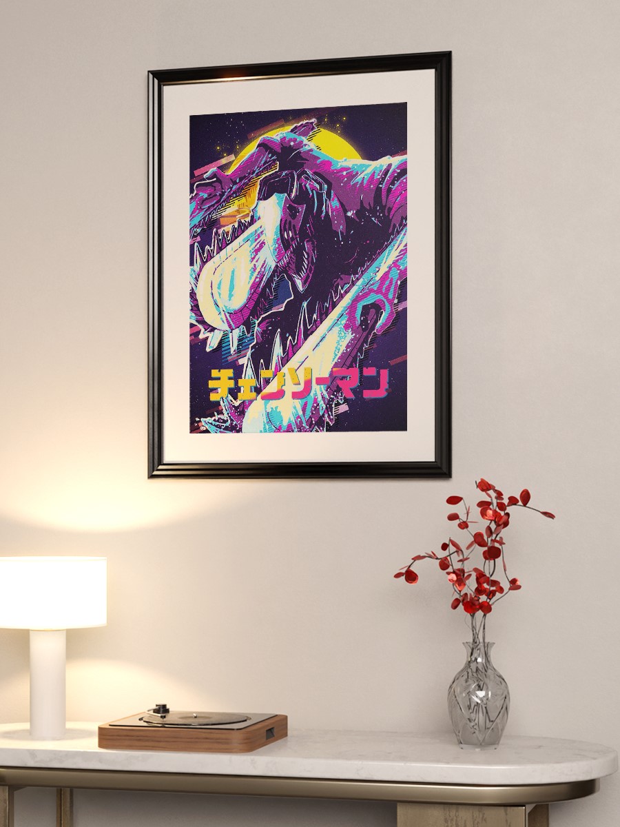 Chainsaw Man Retro Anime Poster Çerçevesiz Yüksek Kalite Anime Duvar Poster