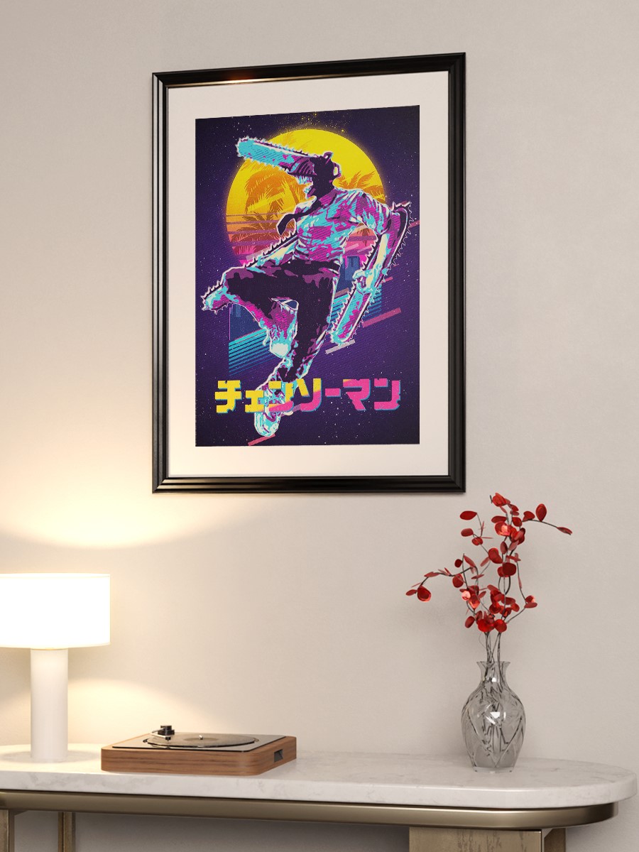 Chainsaw Man Retro Anime Poster Çerçevesiz Yüksek Kalite Anime Duvar Poster