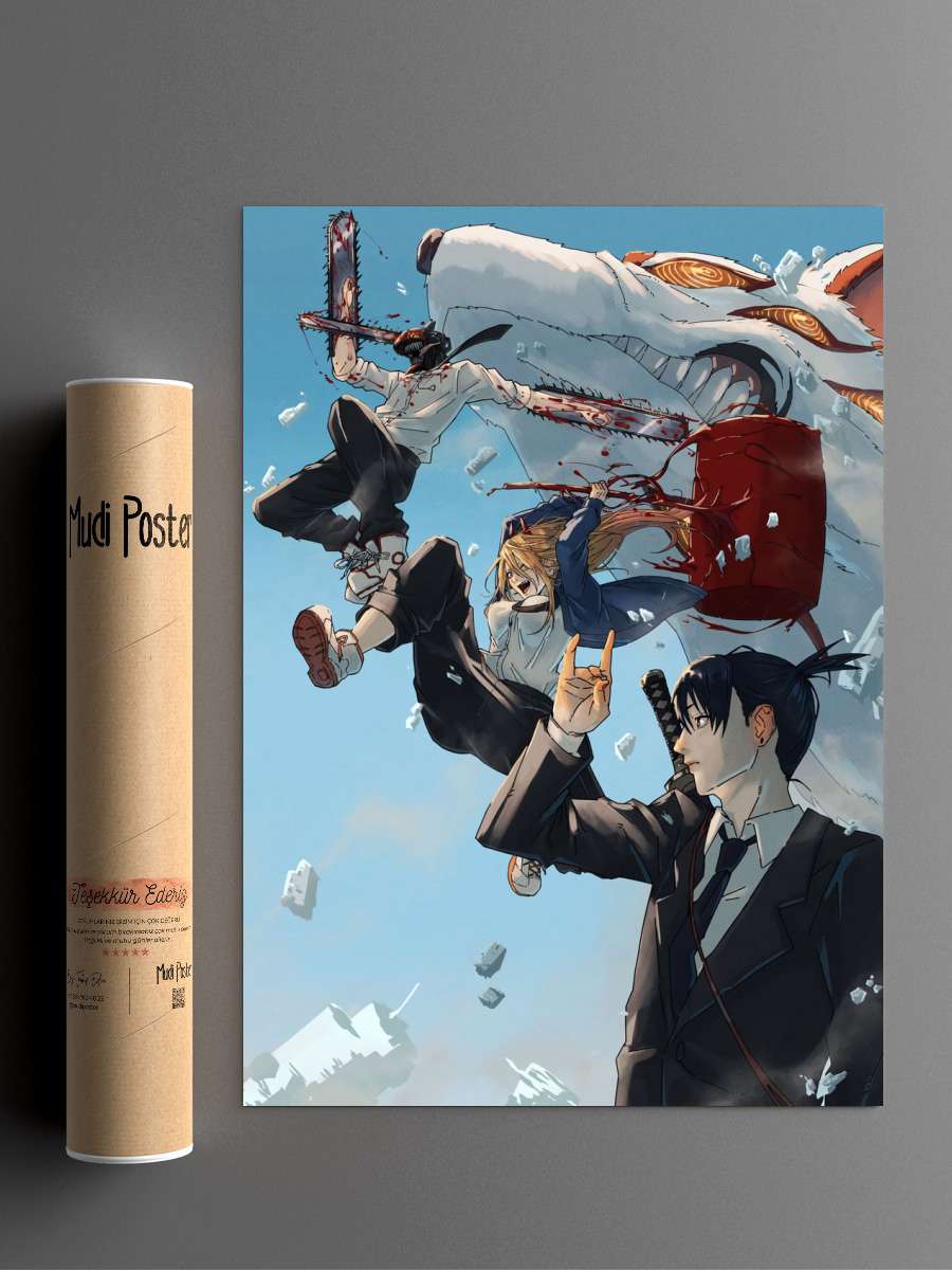 chainsawman Anime Poster Çerçevesiz Yüksek Kalite Anime Duvar Poster