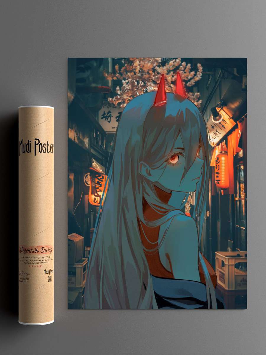 Chainsawman Power Anime Poster Çerçevesiz Yüksek Kalite Anime Duvar Poster