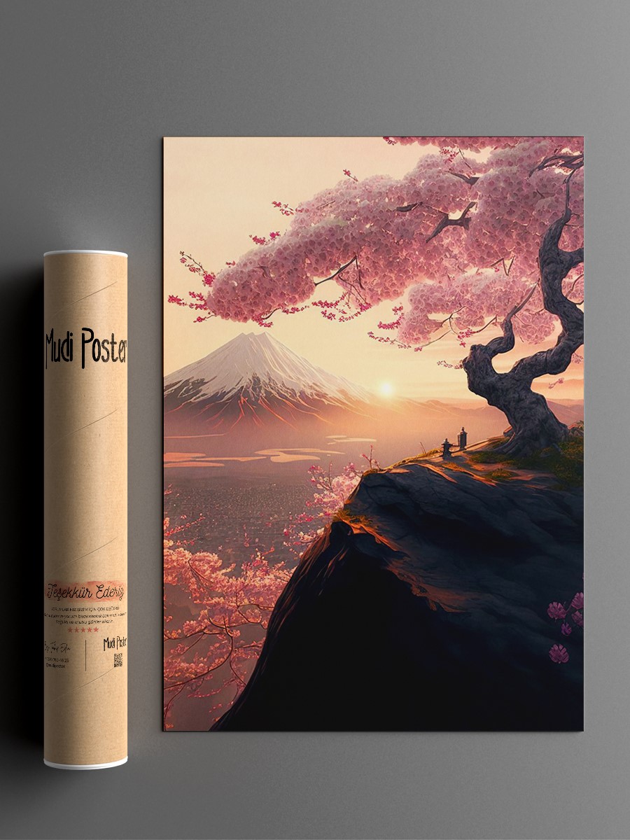 cherry blossom japan  Anime Poster Çerçevesiz Yüksek Kalite Anime Duvar Poster