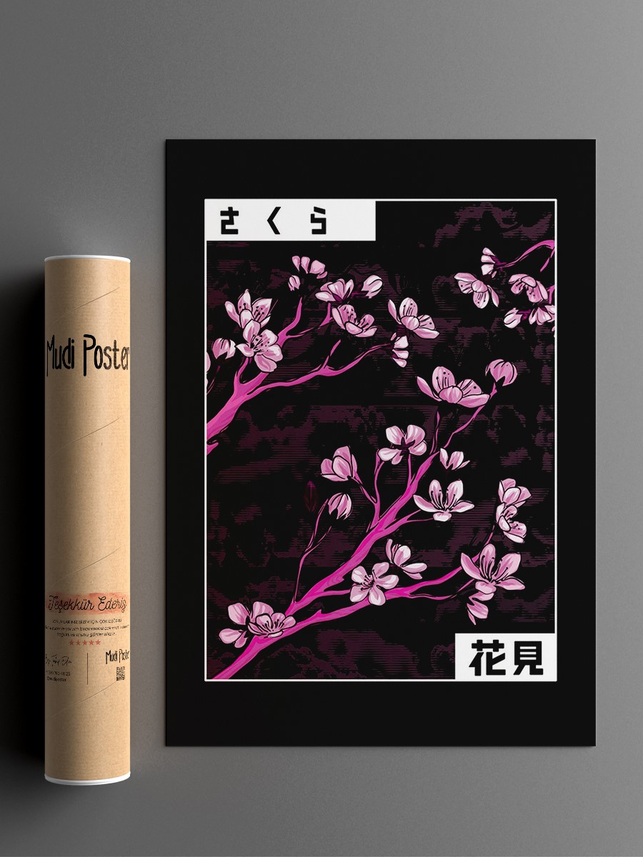 cherry blossom sakura tree Anime Poster Çerçevesiz Yüksek Kalite Anime Duvar Poster