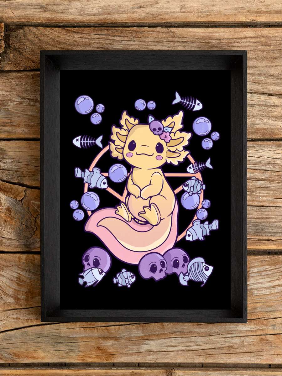 Chibi Horror Scary Axolotl Anime Poster Çerçevesiz Yüksek Kalite Anime Duvar Poster