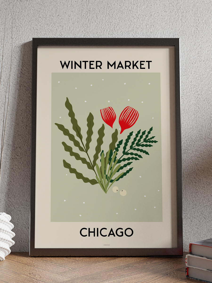 Chicago Soyut Modern Poster Çerçevesiz Duvar Tablosu Sanatsal Poster
