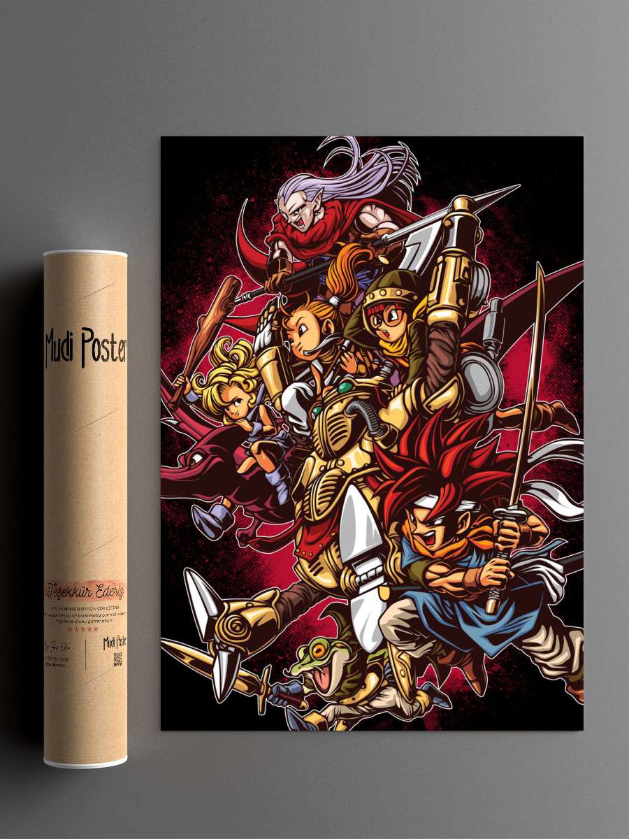 Chrono Trigger Anime Poster Çerçevesiz Yüksek Kalite Anime Duvar Poster