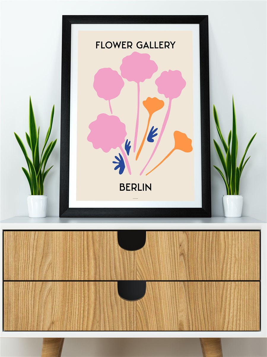 Çiçek Galerisi Berlin Soyut Modern Poster Çerçevesiz Duvar Tablosu Sanatsal Poster