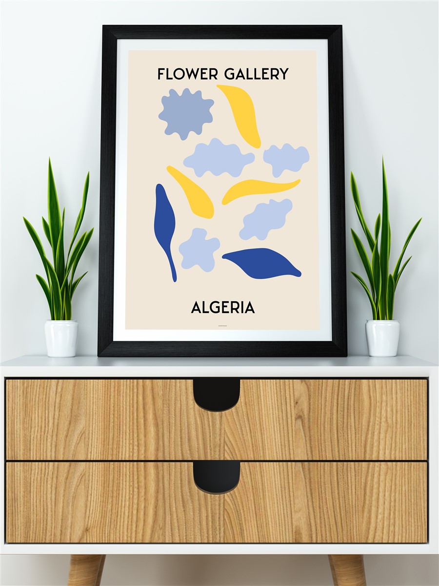 Çiçek Sergisi Algeria Soyut Modern Poster Çerçevesiz Duvar Tablosu Sanatsal Poster