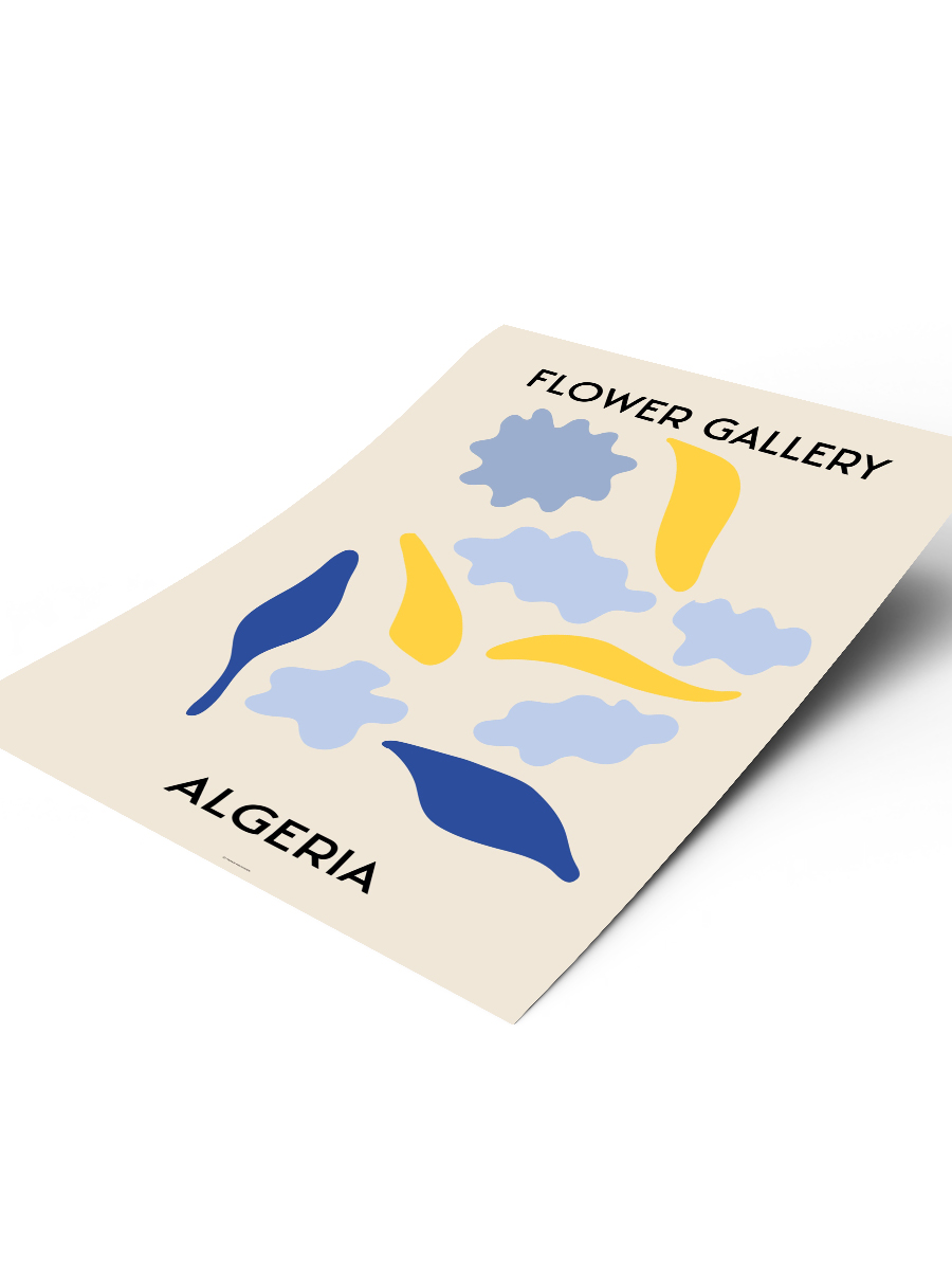 Çiçek Sergisi Algeria Soyut Modern Poster Çerçevesiz Duvar Tablosu Sanatsal Poster