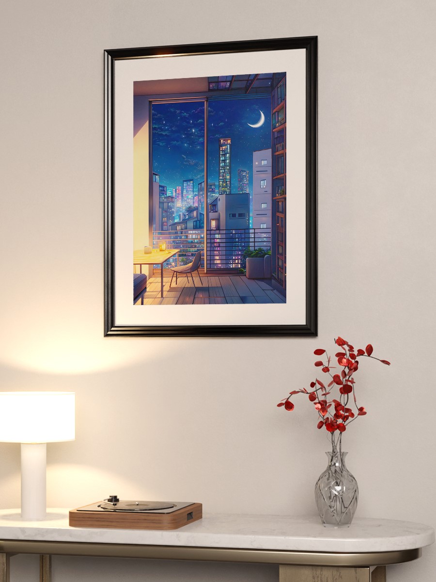 City Hues Anime Poster Çerçevesiz Yüksek Kalite Anime Duvar Poster
