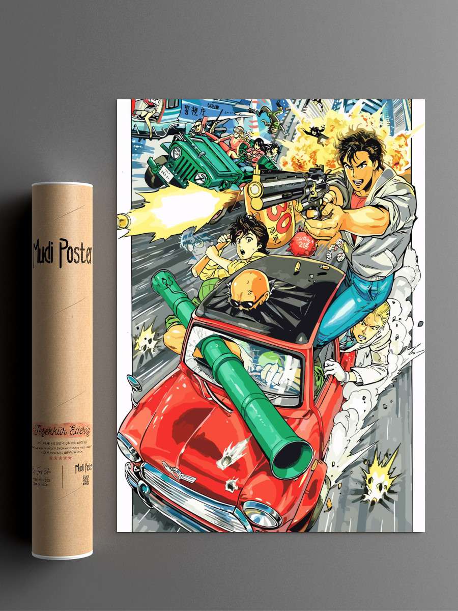 city hunter Anime Poster Çerçevesiz Yüksek Kalite Anime Duvar Poster