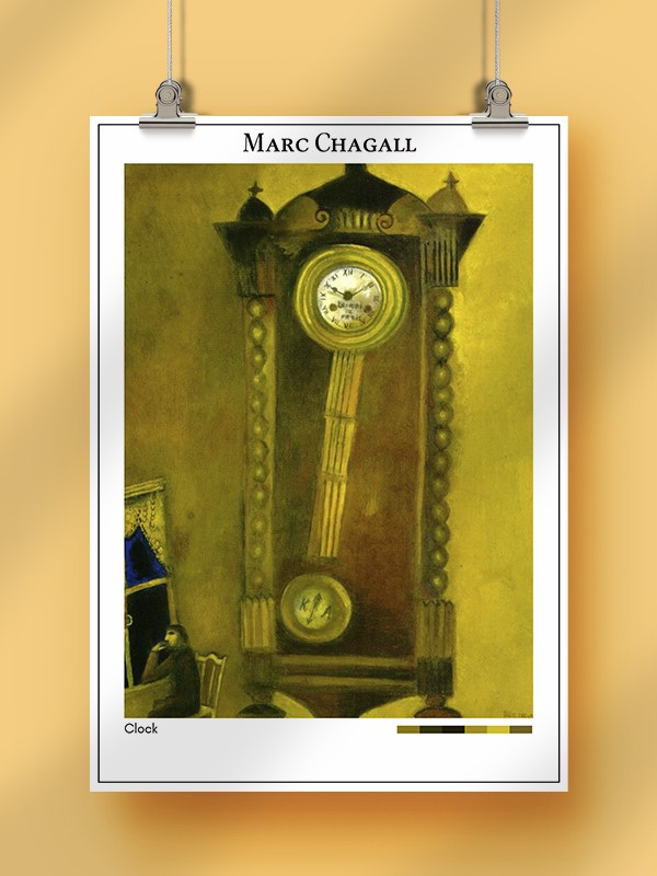 Marc Chagall Clock Poster