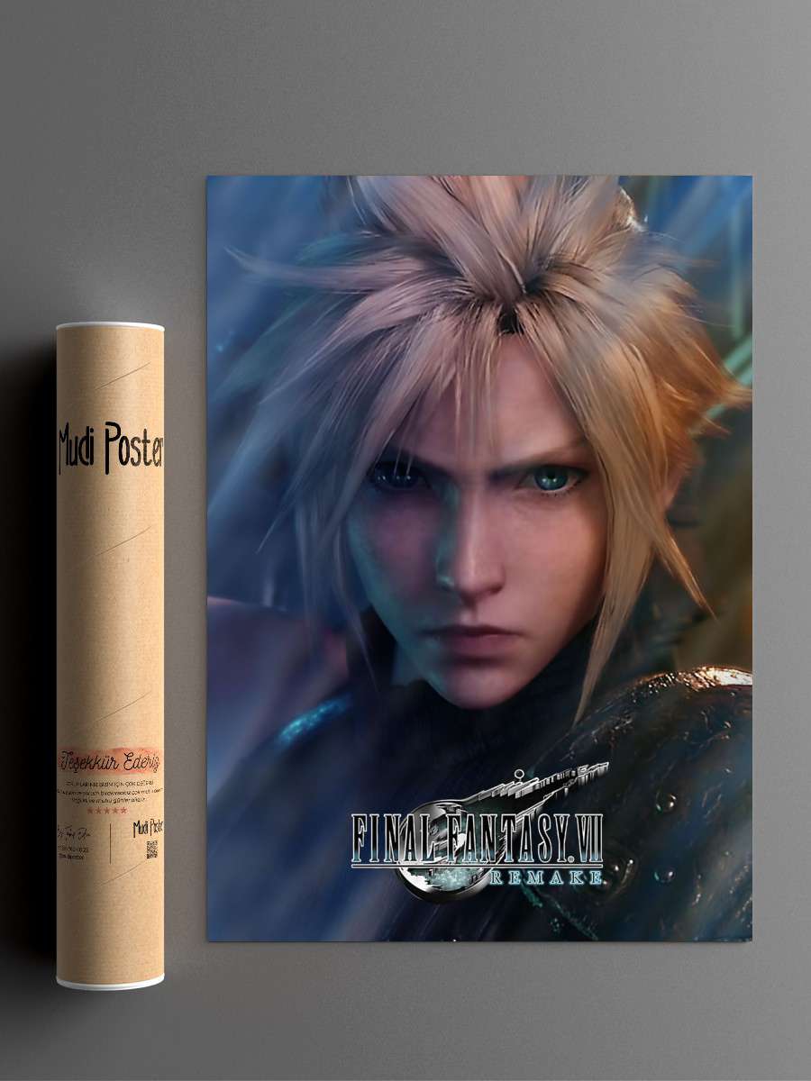 Cloud FFVII remake RPG Anime Poster Çerçevesiz Yüksek Kalite Anime Duvar Poster