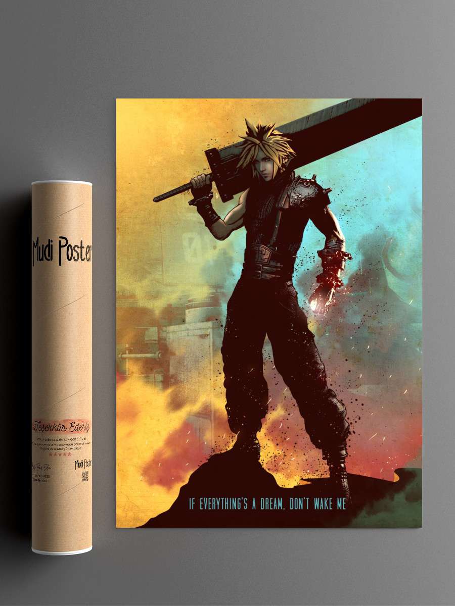Cloud Anime Poster Çerçevesiz Yüksek Kalite Anime Duvar Poster