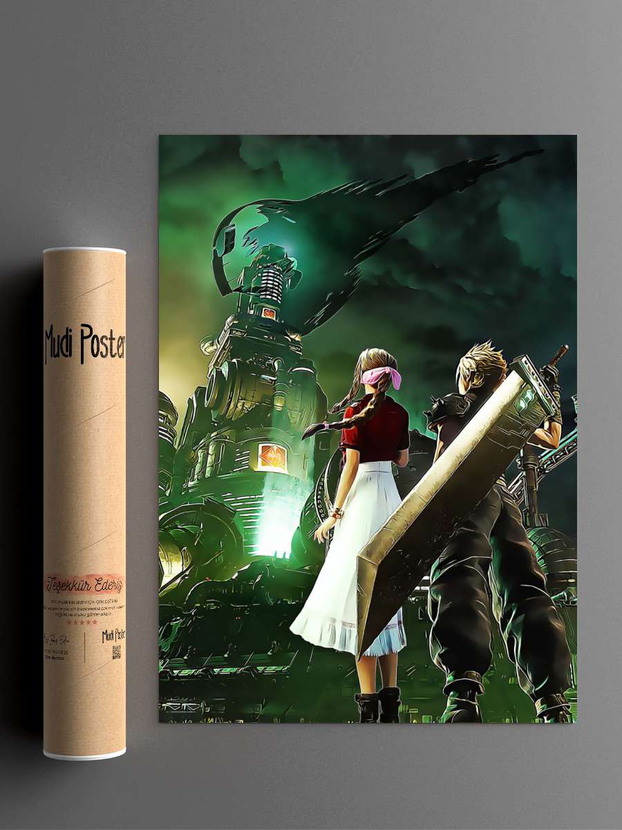 Cloud Strife Final fantasy Anime Poster Çerçevesiz Yüksek Kalite Anime Duvar Poster