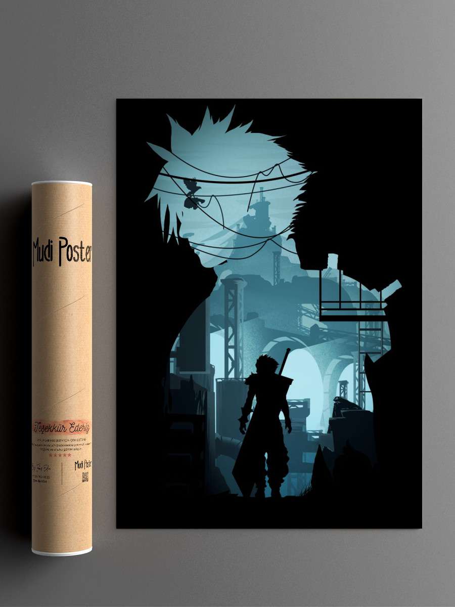 Cloud Strife Anime Poster Çerçevesiz Yüksek Kalite Anime Duvar Poster