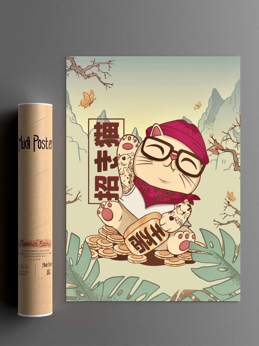 Cool maneki neko Anime Poster Çerçevesiz Yüksek Kalite Anime Duvar Poster