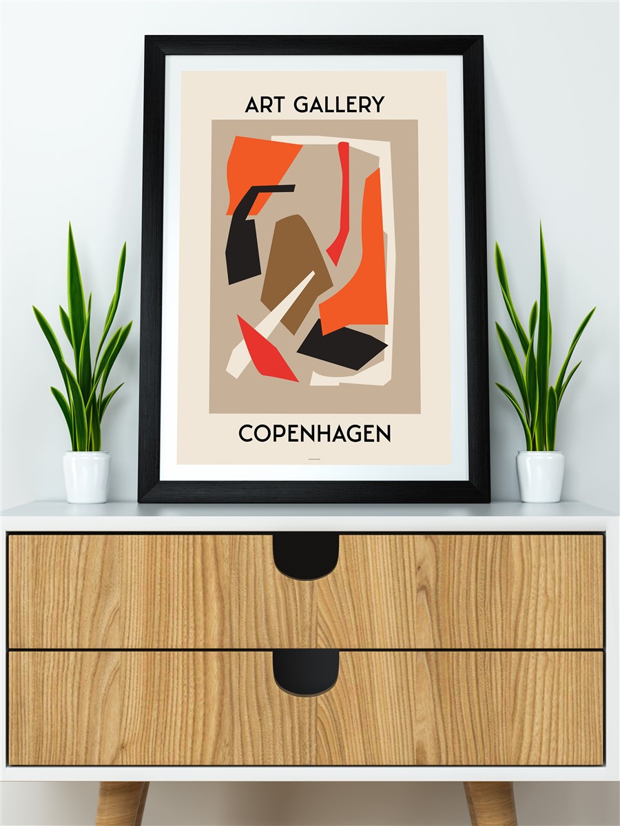 Copenhagen Soyut  Modern Poster Çerçevesiz Duvar Tablosu Sanatsal Poster