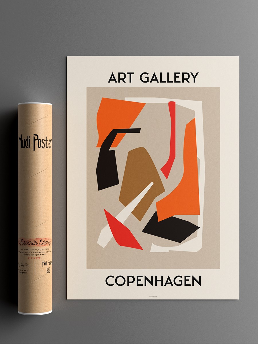 Copenhagen Soyut  Modern Poster Çerçevesiz Duvar Tablosu Sanatsal Poster