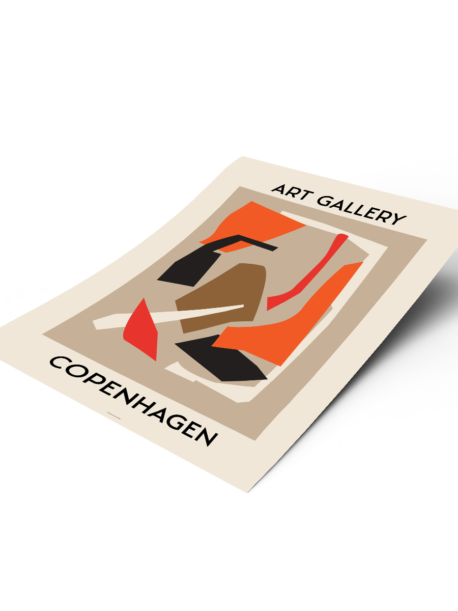 Copenhagen Soyut  Modern Poster Çerçevesiz Duvar Tablosu Sanatsal Poster