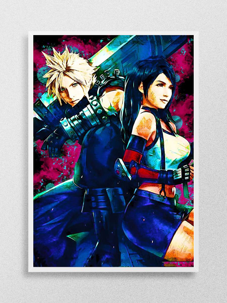 coud and tifa ff7 Anime Poster Çerçevesiz Yüksek Kalite Anime Duvar Poster