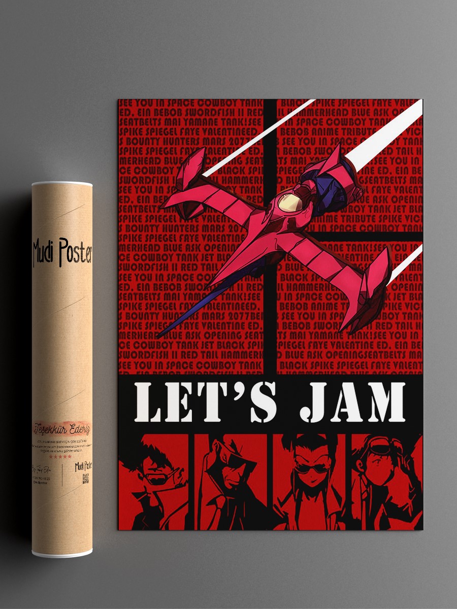 Cowboy Bebop lets jam Anime Poster Çerçevesiz Yüksek Kalite Anime Duvar Poster