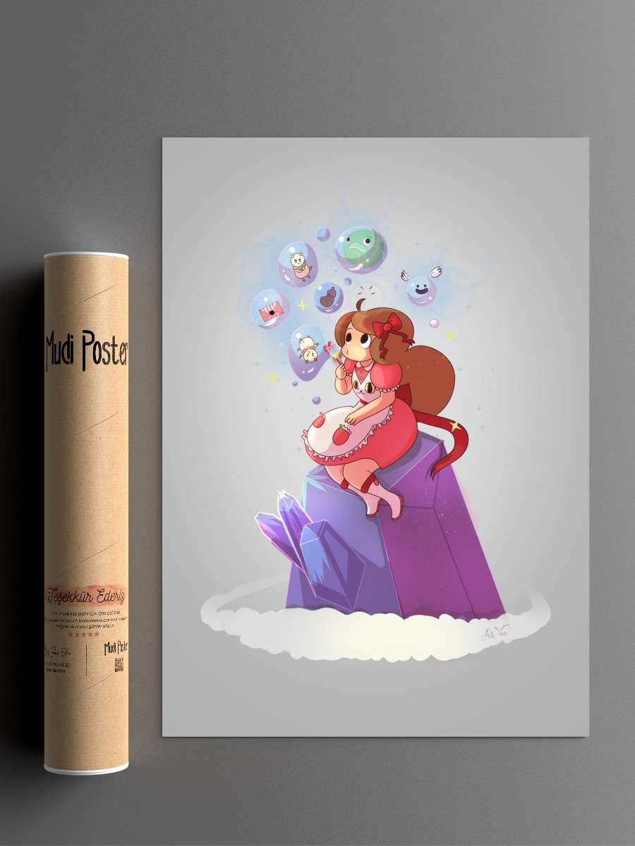Crystal Bee Bubbles Anime Poster Çerçevesiz Yüksek Kalite Anime Duvar Poster
