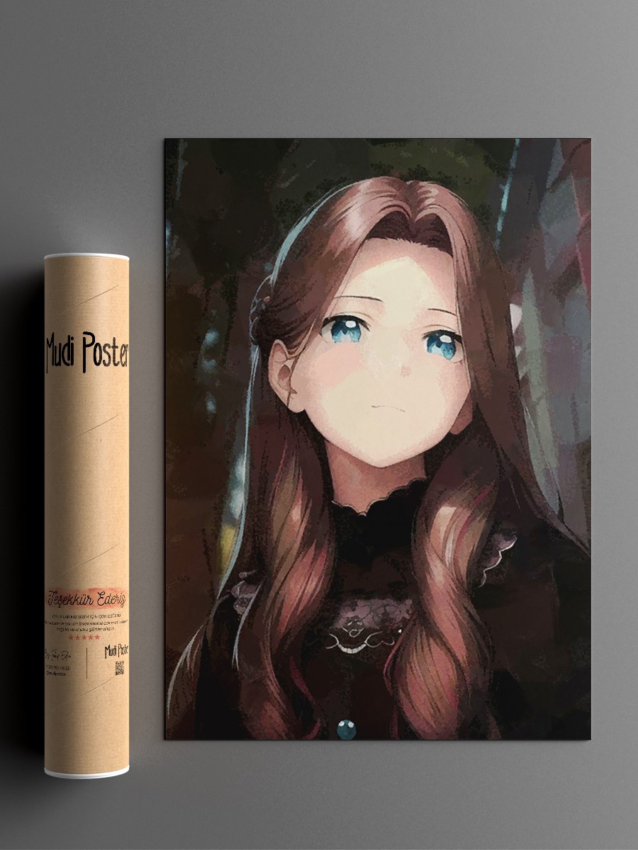 Cute anime girl Anime Poster Çerçevesiz Yüksek Kalite Anime Duvar Poster