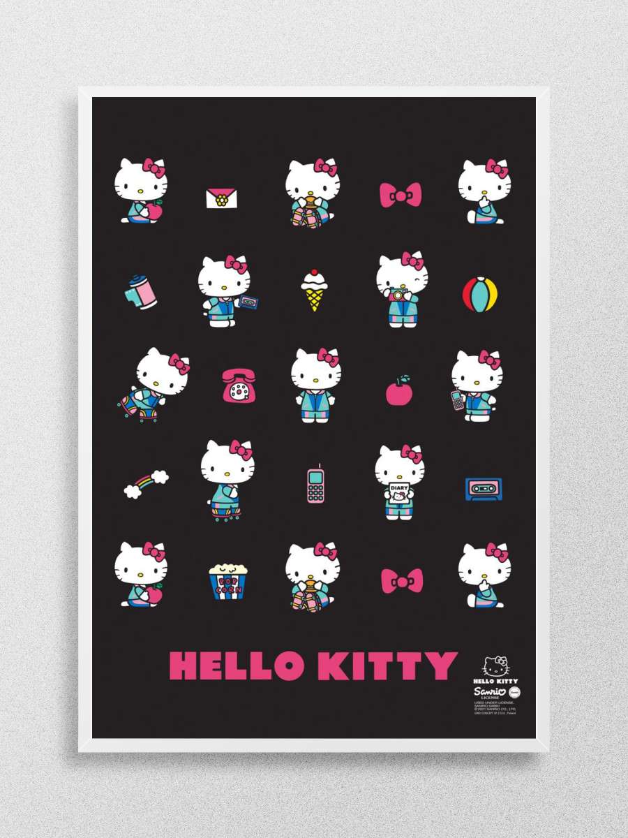 Cute Black Pattern Anime Poster Çerçevesiz Yüksek Kalite Anime Duvar Poster
