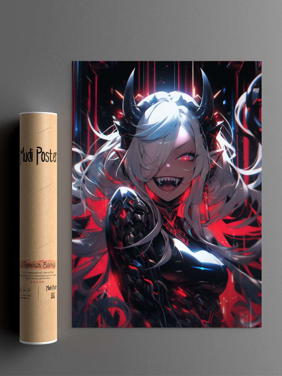 Cyberpunk Anime Girl Anime Poster Çerçevesiz Yüksek Kalite Anime Duvar Poster
