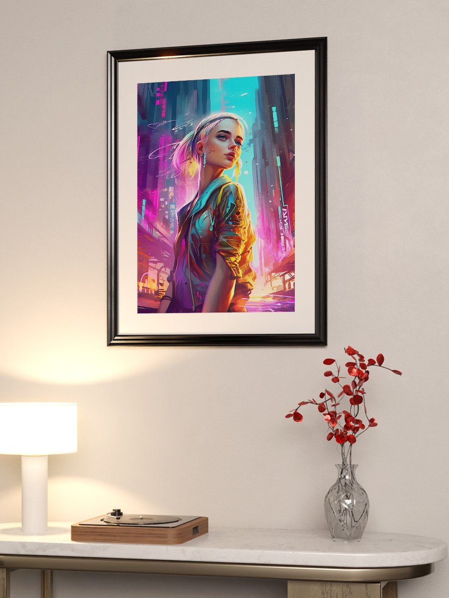 Cyberpunk Steampunk Neon Anime Poster Çerçevesiz Yüksek Kalite Anime Duvar Poster
