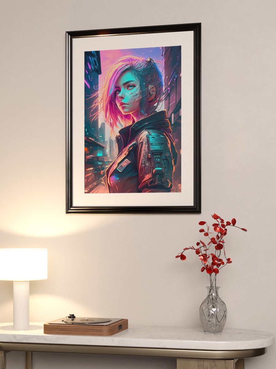 Cyberpunk Steampunk Neon Anime Poster Çerçevesiz Yüksek Kalite Anime Duvar Poster