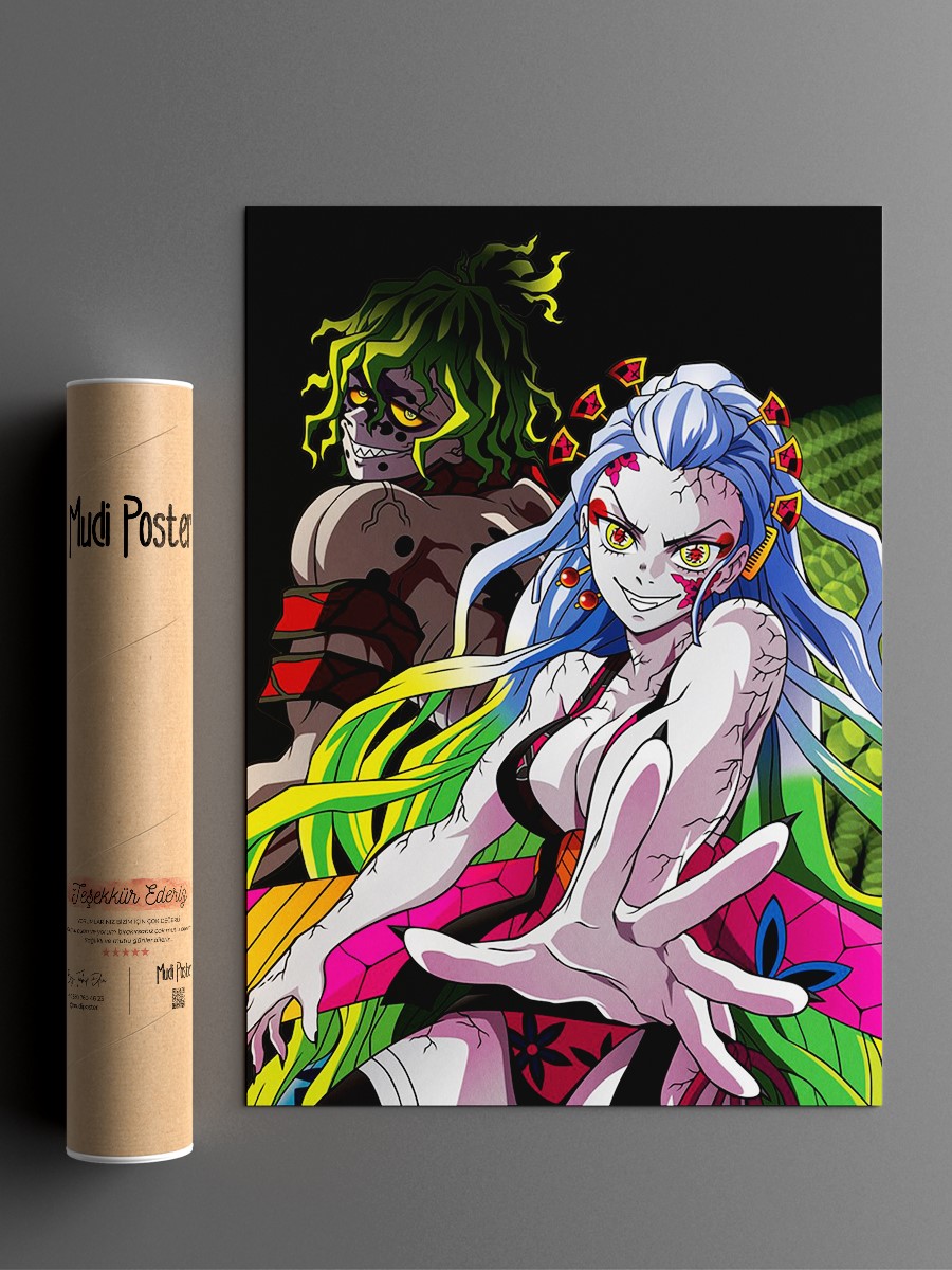 Daki X Gyutaro  Anime Poster Çerçevesiz Yüksek Kalite Anime Duvar Poster