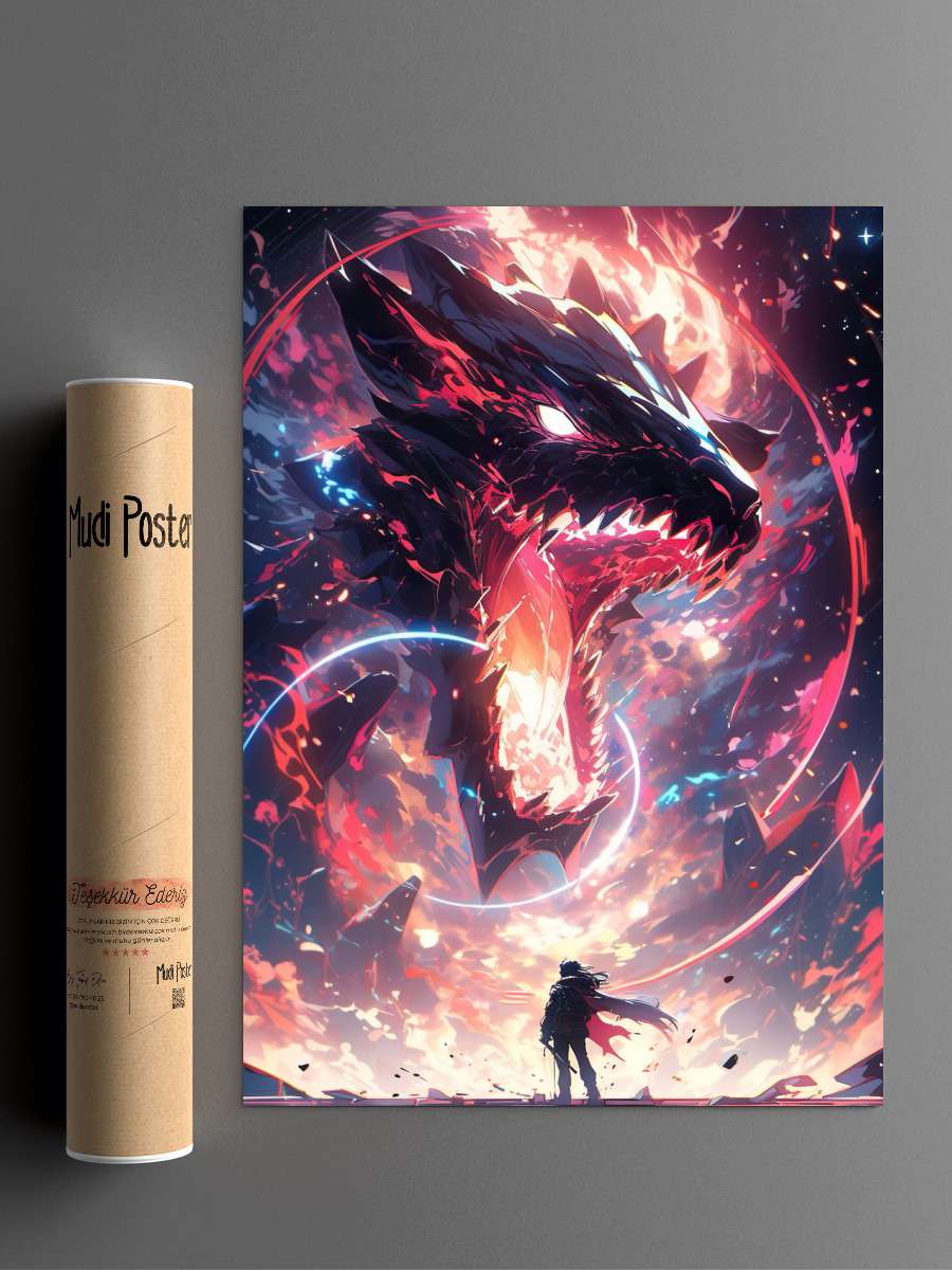 Danger of Dragons Anime Anime Poster Çerçevesiz Yüksek Kalite Anime Duvar Poster