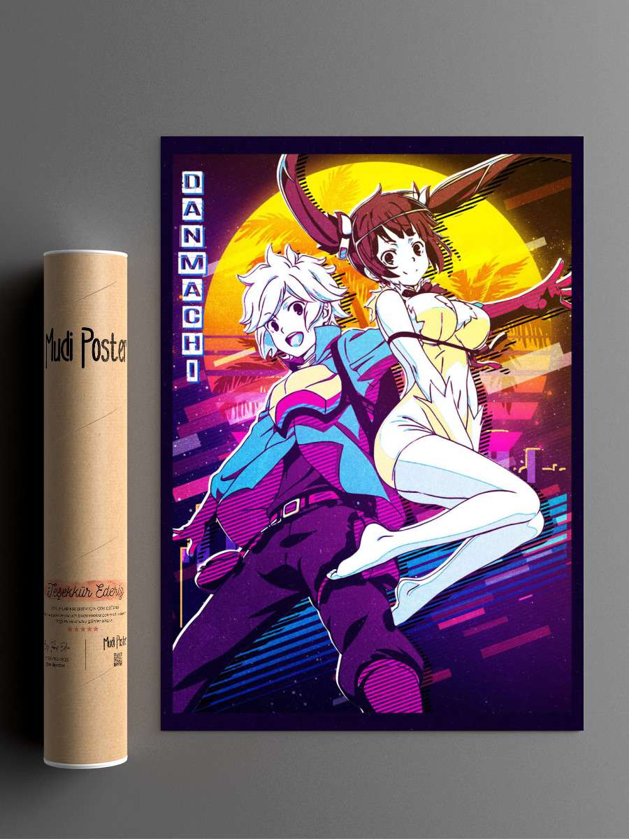 danmachi retro Anime Poster Çerçevesiz Yüksek Kalite Anime Duvar Poster