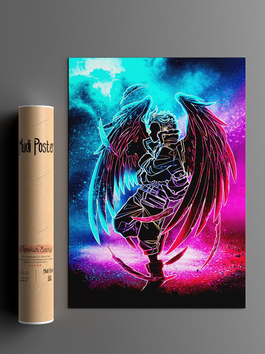 Dark soul of anime Anime Poster Çerçevesiz Yüksek Kalite Anime Duvar Poster