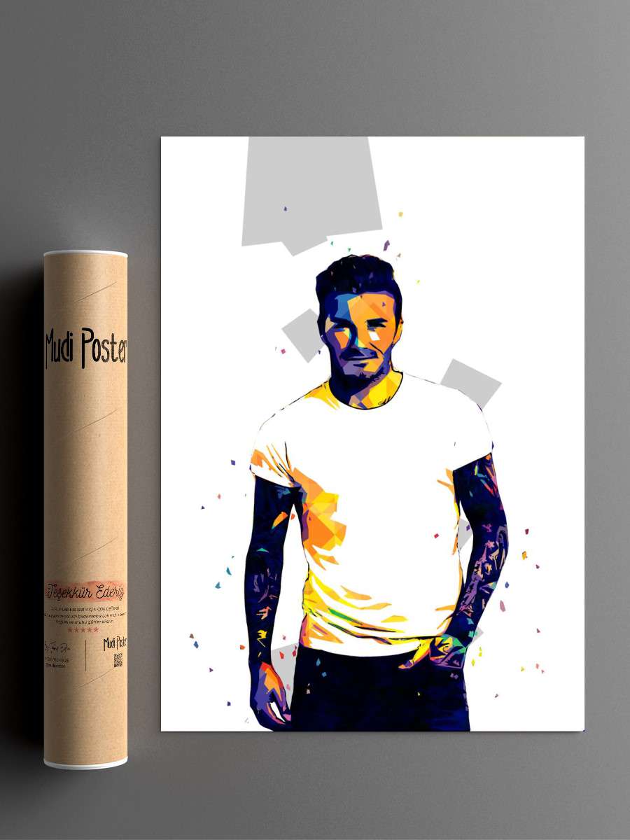 David Beckham Futbol Poster Çerçevesiz Yüksek Kalite Futbolcu Duvar Poster