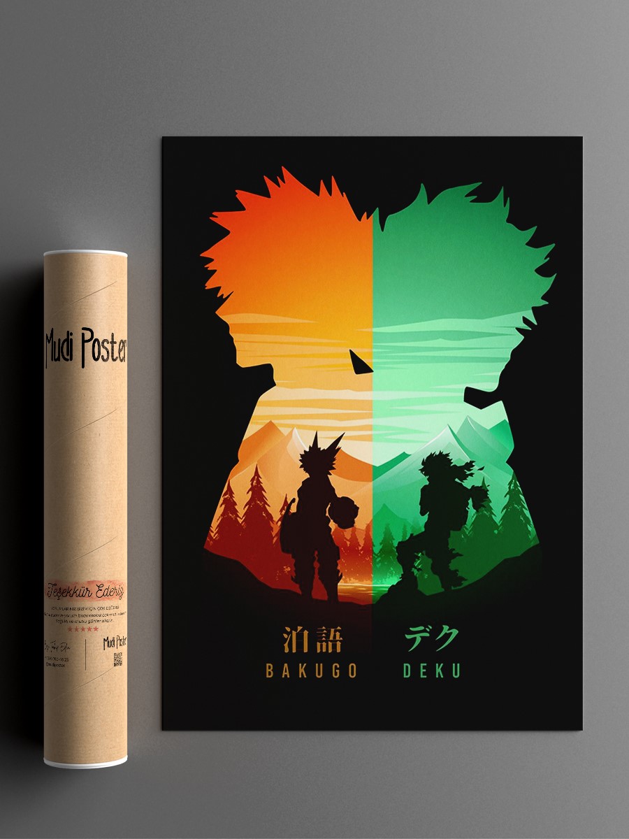 Deku Bakugo My Hero Anime Anime Poster Çerçevesiz Yüksek Kalite Anime Duvar Poster